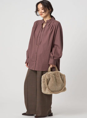 UnitedArrows日本正品代购限量款2025新款毛绒咖啡手提单肩托特包