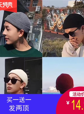 韩版圆顶雅痞风毛线帽子