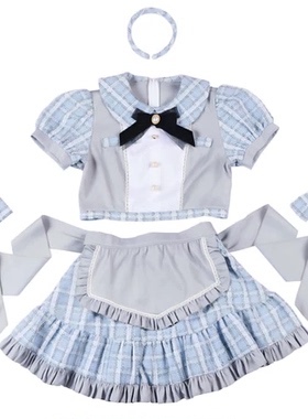 clearstone蓝色格纹女仆装全套服饰配套配件(询价)