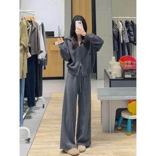 MM麦檬2025秋季新款檬松紧腰系带高腰显瘦直筒休闲裤女5GA152611