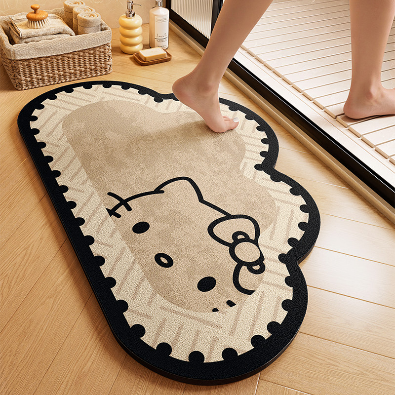 2026 New style bathroom anti-slip foot MATS, bathroom water-absorbing diatom mud floor MATS, household toilet door quick-drying carpets thumbnail 2