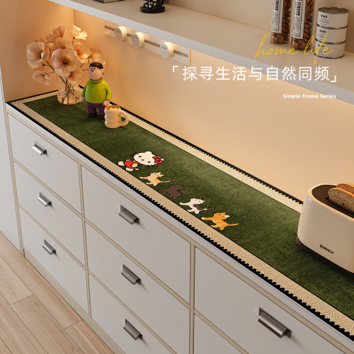 轻奢高级感餐边柜桌垫玄关柜鞋柜防水桌布酒柜电视柜台面保护垫子