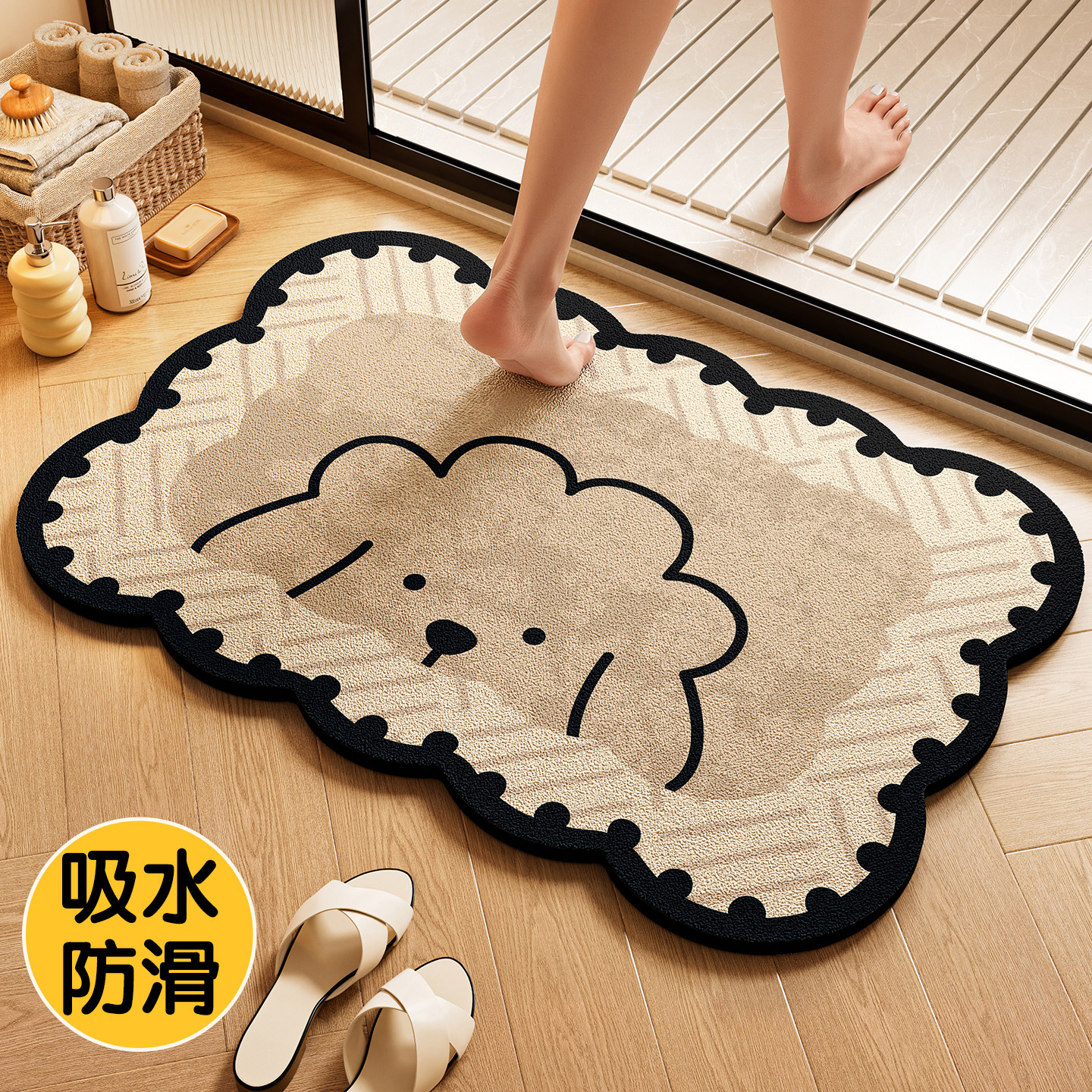 浴室吸水地垫硅藻泥2026新款卫生间门口防滑防摔垫洗手台速干脚垫,居家布艺,家用脚垫,淘宝优惠券,粉丝福利购,淘宝优惠卷