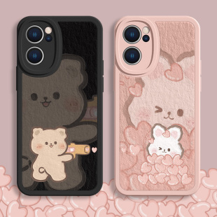 适用华为mate70情侣mate40pro手机壳pura70pro新款 nova11兔子13爱心12小熊p60p50卡通m50小羊皮荣耀magic7