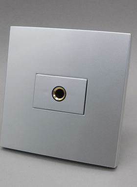 86型银灰色一位6.35麦克风话筒免焊接拧线多媒体插座话筒插座面板