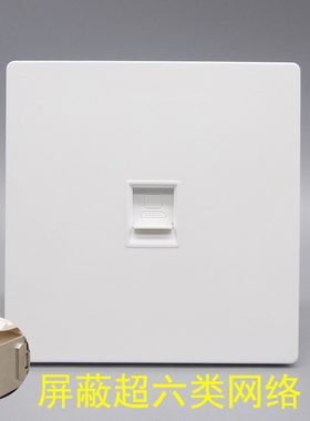 白色86型屏蔽超六类网络CAT6A网络RJ45电脑信息超六类万兆网线