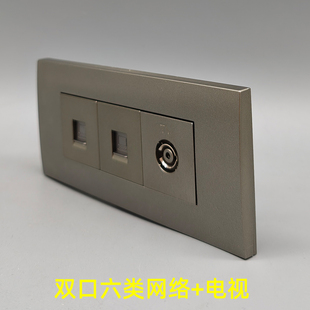 118型六类网络有线电视双口千兆RJ45电脑SC光钎宽带网线模块面板