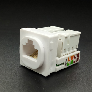 RJ45方形模块 CATE5面板网线 插座电脑电话安普型 圆头超五类模块