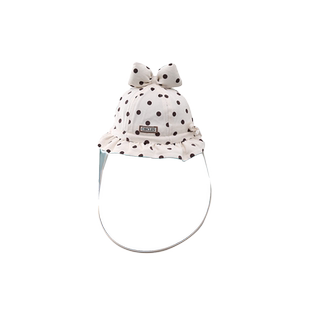 小月龄宝宝防护帽防疫婴儿防飞沫面罩脸罩蝴蝶结打预防针新生儿帽