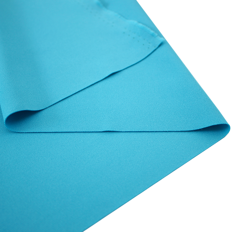 湖蓝色直贡呢锦兔弹力针织布料