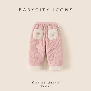 保暖女宝宝棉裤 贝贝城女童裤 过冬加厚休闲儿童长裤 新款 子2025冬季