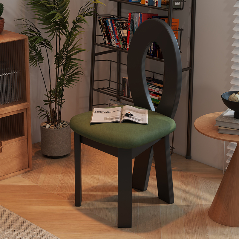 法式覆古餐椅家用饭厅椅子中古实木餐桌椅岛台餐桌凳侘寂风人鱼椅