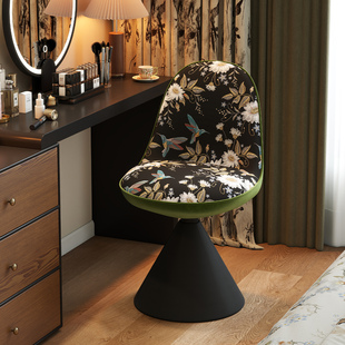 卧室轻奢化妆椅子意式高级化妆凳可旋转靠背化妆台凳美甲椅罗比椅