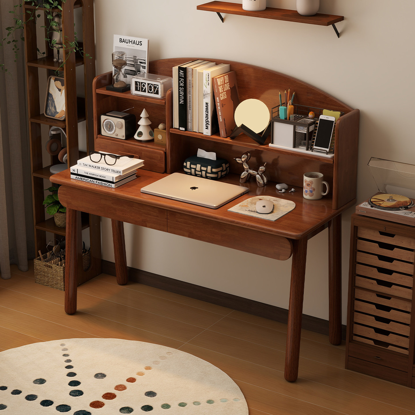 实木书桌书架一体带抽屉电脑桌家用办公桌学生书桌书房桌子中古,住宅家具,电脑桌,淘宝优惠券,粉丝福利购,淘宝优惠卷