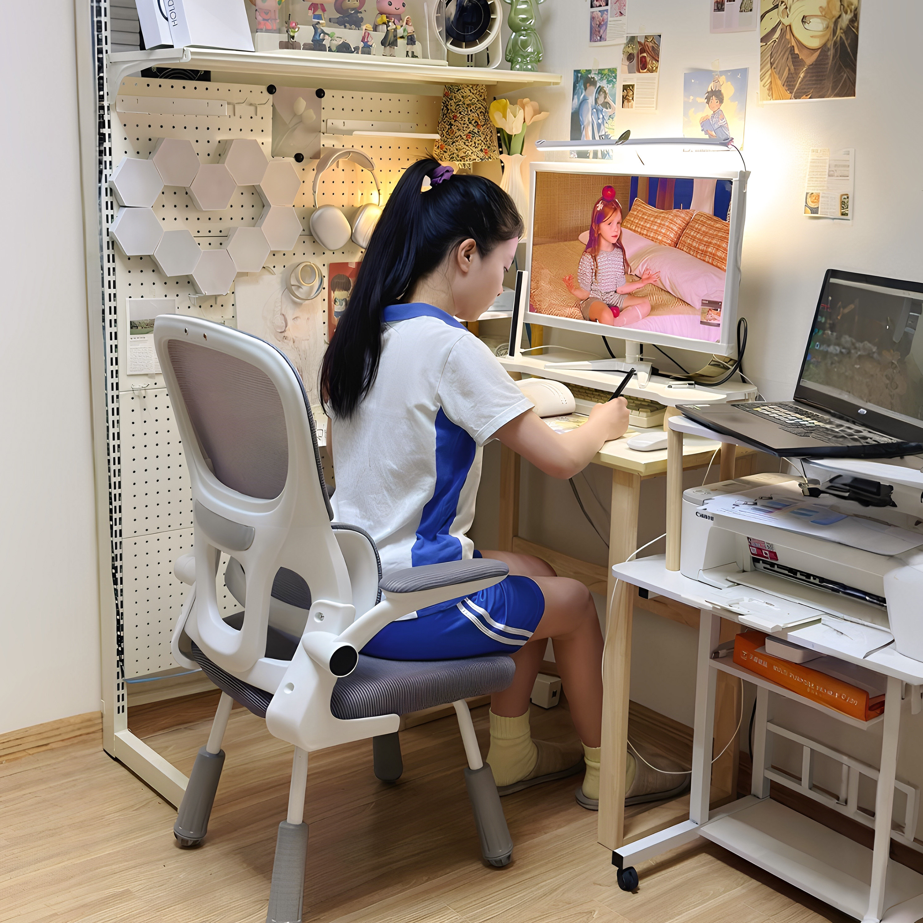 学习椅子青少年初高中学生专用人体工学办公椅可升降久坐书桌座椅