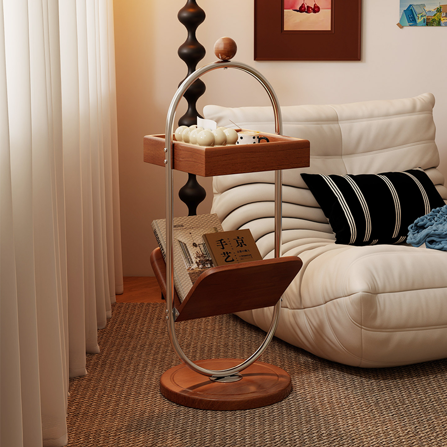 中古实木边几客厅沙发边柜小户型家用茶几现代简约轻奢高级感角几