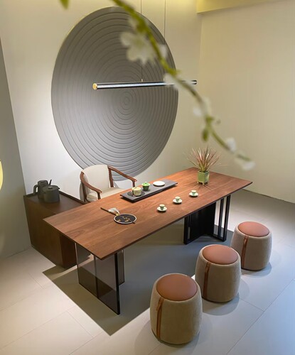 新中式实木茶桌椅组合现代简约禅意茶室茶台办公室泡茶桌家具定制