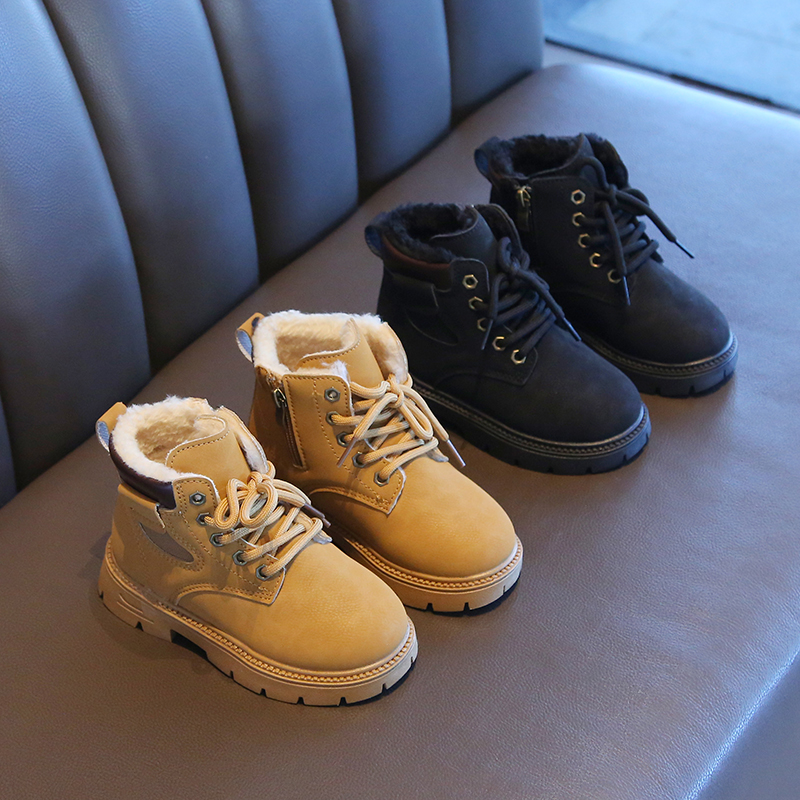 儿童雪地靴男童新款棉靴保暖靴女童冬季加绒1-3岁宝宝马丁靴