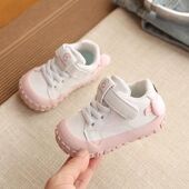 男童魔术贴板鞋 女童皮面魔术贴休闲鞋 儿童运动鞋 学步鞋 子宝宝板鞋