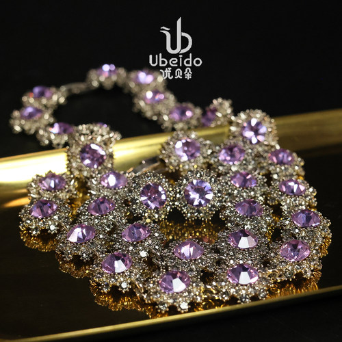 优贝朵法式宫廷紫钻锆石首饰套组