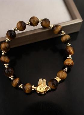 古法沙金点钻五角星手链兔子手串