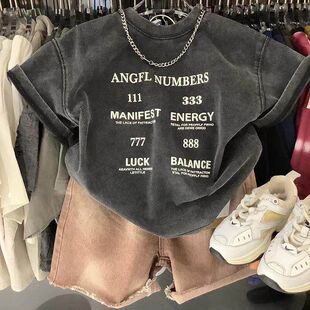 男童短袖t恤24夏季痞帅时髦韩系童装洋气男宝宝宽松潮牌儿童上衣