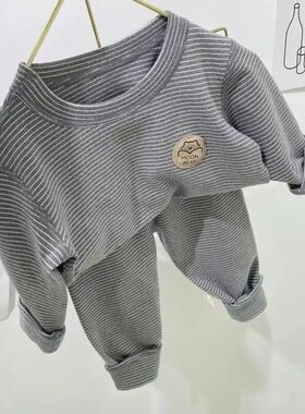 儿童德绒加厚秋衣秋裤套装8男童女童恒温保暖内衣宝宝1睡衣家居服