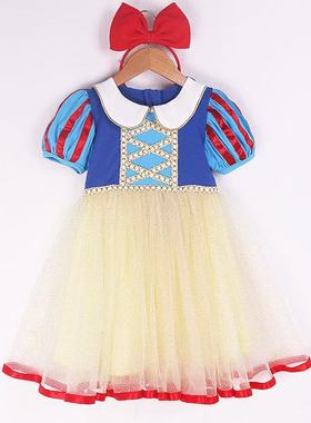 六一女童白雪公主连衣裙纯棉儿童迪士尼礼服幼儿园cosplay纱裙