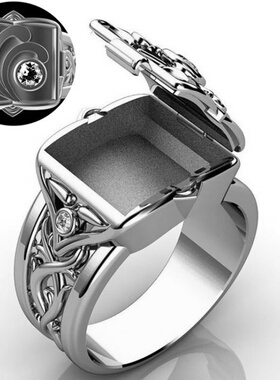 新款热卖欧美流行可开盖子男士戒