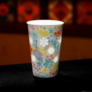 马克杯景德镇万花玲珑瓷杯高温白瓷可乐茶水杯大容量伴手礼陶瓷杯