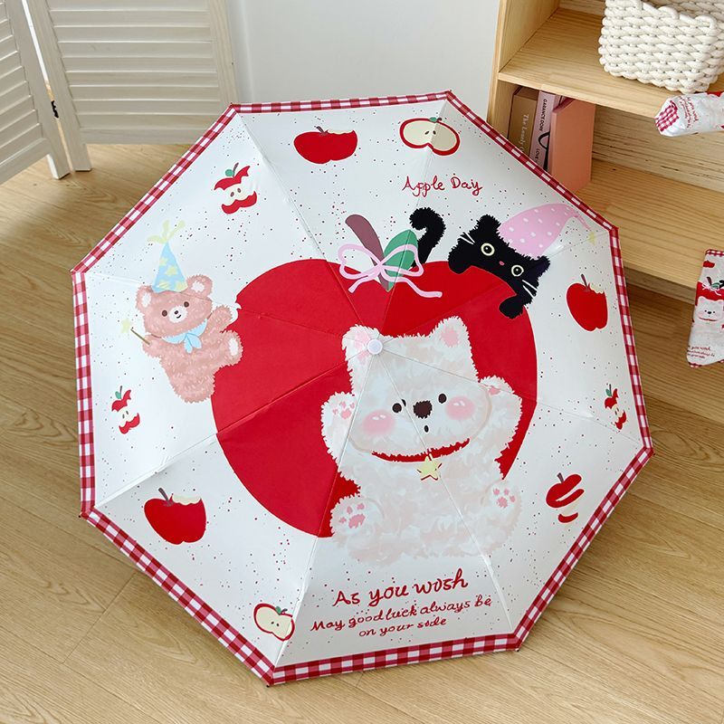 猫猫祝福全自动晴雨伞两用女遮阳伞折叠防晒防紫外线太阳伞韩版