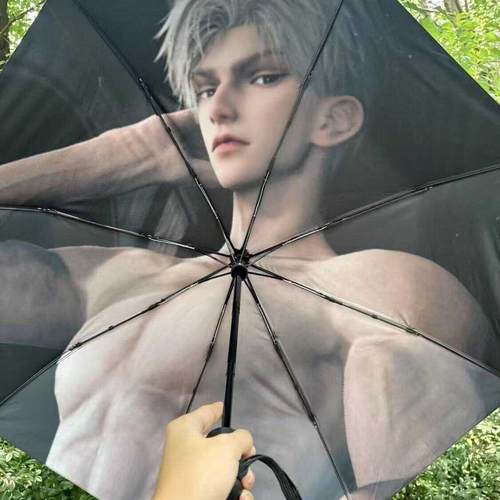 晴雨两用伞防晒三折黑胶秦彻