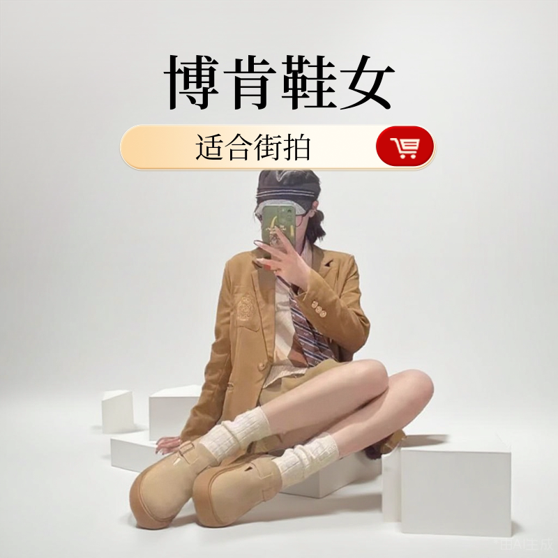 2025新款真皮厚底增高休闲鞋