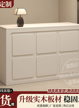 实木收银台服装店女装店前台接待台简约商用美容院吧台定制中岛台