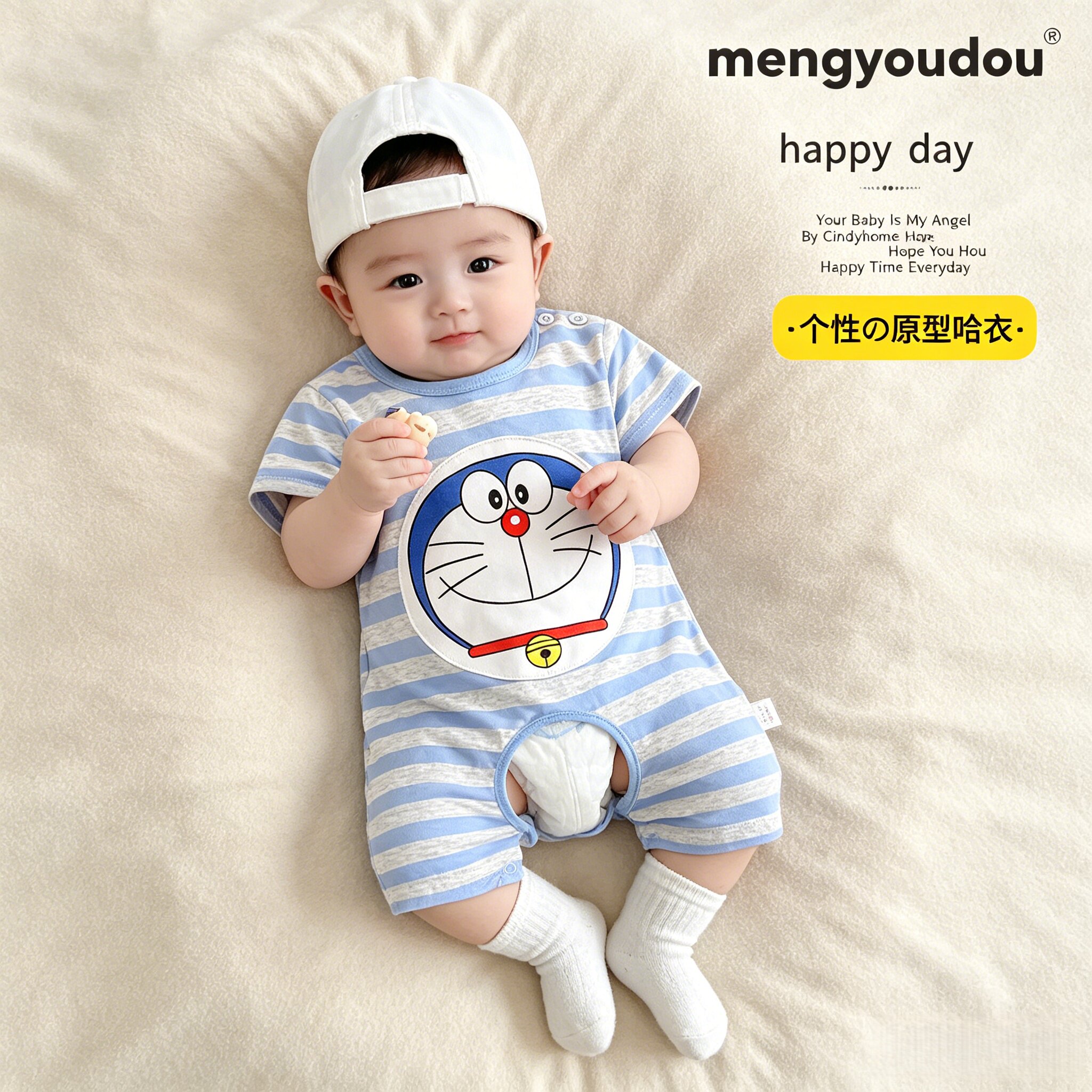 新生婴儿夏季薄款开裆连体衣0-1岁宝宝夏天衣服小月龄超萌包屁衣2