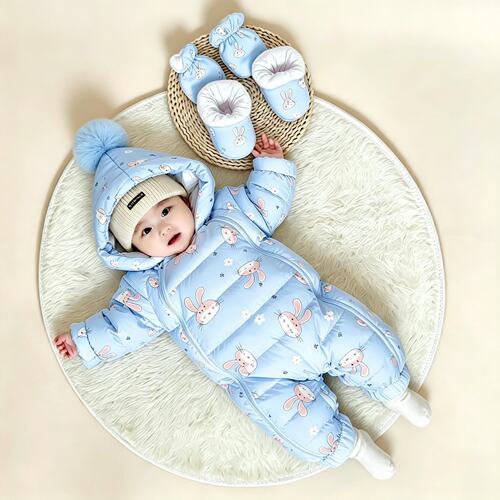 反季新生婴幼儿冬季连体衣羽绒服加厚保暖男女宝宝秋冬装外出外套