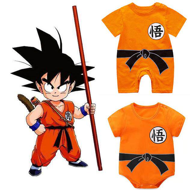 七龙珠婴幼儿短袖连体衣服夏天0一6个月宝宝孙悟空造型包屁衣夏季