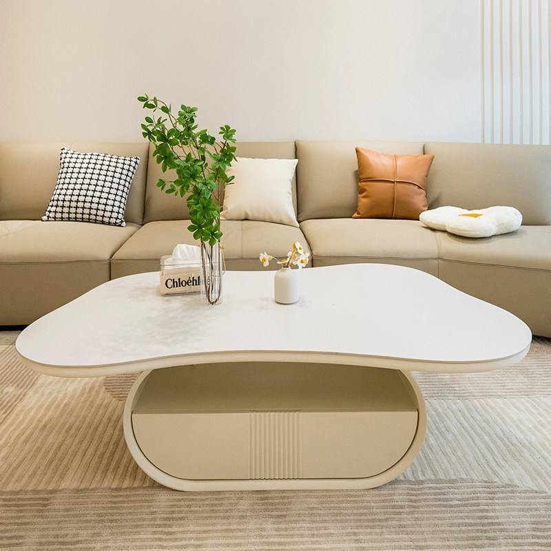 奶油风云朵茶几客厅家用小户型岩板简约现代异形侘寂风轻奢茶桌子,住宅家具,茶几,淘宝优惠券,粉丝福利购,淘宝优惠卷