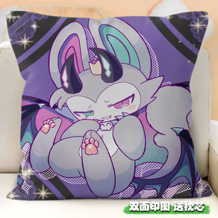 恶魔连结游戏周边德比伦福瑞正方形抱枕卧室睡觉枕头靠垫枕可定制