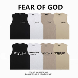 FEAR OF GOD FOG复线ESSENTIALS无袖T恤男潮牌高街宽松坎肩背心潮