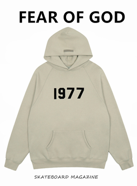 FEAR OF GOD FOG复线ESSENTIALS植绒1977宽松高街连帽卫衣外套潮
