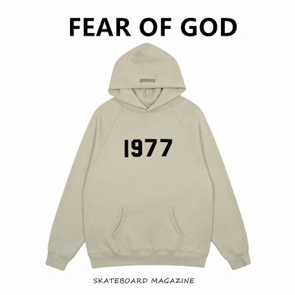 FEAR OF GOD FOG复线ESSENTIALS植绒1977宽松高街连帽卫衣外套潮