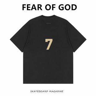 FOG主線第七季 FEAR GOD T恤休閑情侶潮 背后植絨數(shù)字7男女短袖