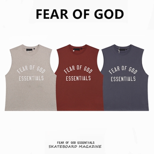 FEAR OF GOD FOG复线ESSENTIALS复线字母印花背心男女宽松无袖T恤