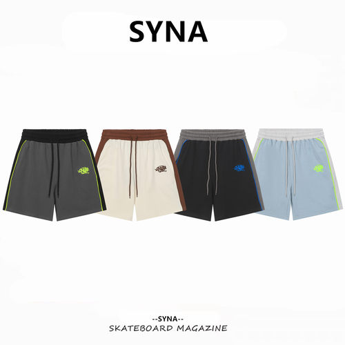 SynaWorld美式街头刺绣五分短裤