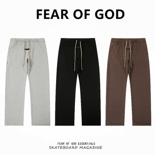 潮牌抽绳休闲直筒加绒长裤 FEAR FOG复线ESSENTIALS美式 GOD 男