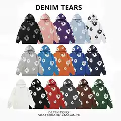 Fog High Street Denim Tears Kapok Foam Print American Classic Loose Casual Sports Hooded Sweatshirt