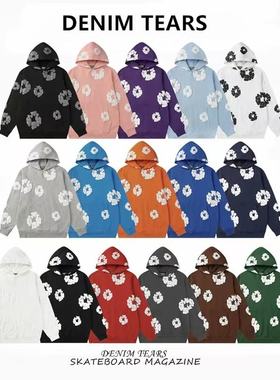 FOG高街DENIM TEARS木棉花发泡印花美式经典宽松休闲运动连帽卫衣