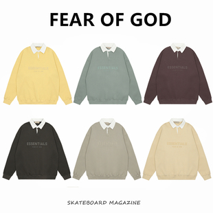FOG复线ESSENTIALS高街POLO领男女休闲华夫格卫衣潮 GOD FEAR