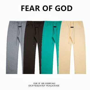 运动复古宽松直筒加绒长裤 FEAR FOG复线ESSENTIALS美式 GOD 男